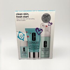 Clinique Clean Skin Fresh Start Acne Solutions Kit Clearing Gel Jelly Cleansing